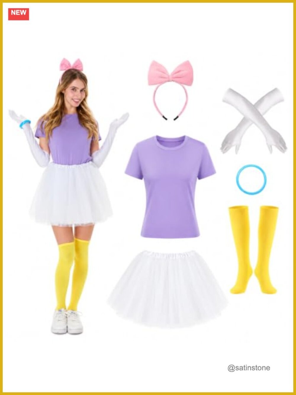 Halloween Duck Cosplay Costume Set Tutu Skirt Gloves Stockings Women